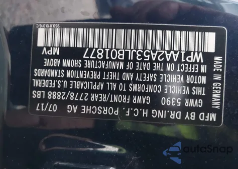 2018 Porsche Macan z USA, uszkodzony, nr VIN WP1AA2A53JLB01877